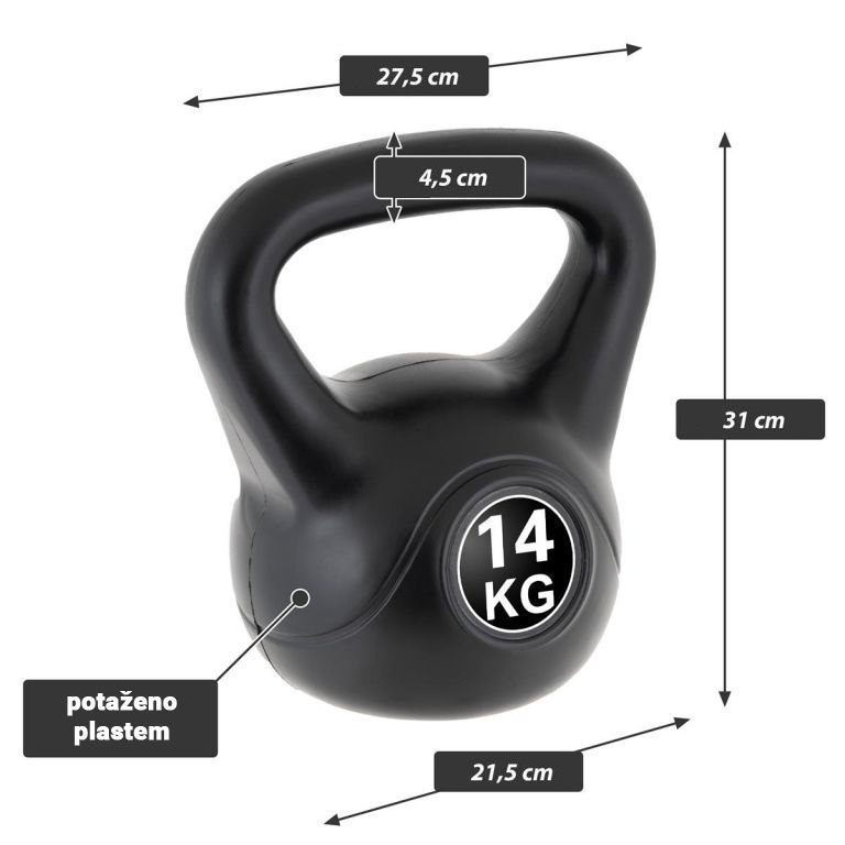 MAXXIVA Kettlebell, czarny, 14 kg